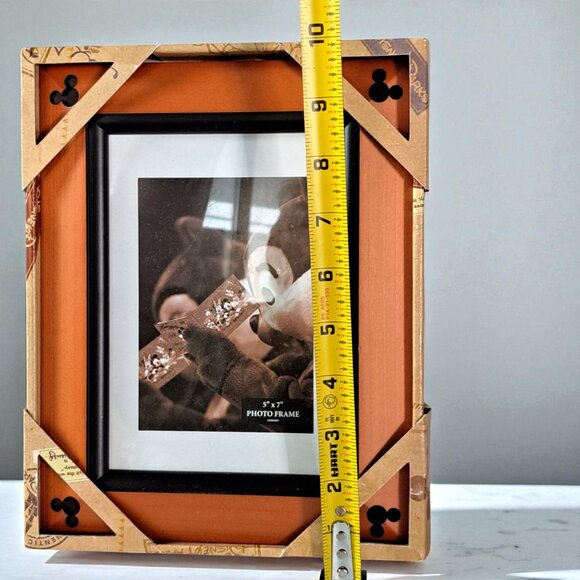 Disney World PARKS Mickey Mouse Picture Frame 5”x 7” Beveled Wood 4 Corner Ears - Picture 7 of 7